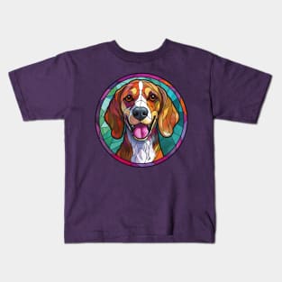 Stained Glass Beagle Kids T-Shirt